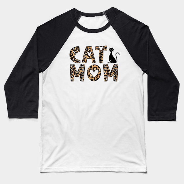 Cat Mom Baseball T-Shirt by BDAZ